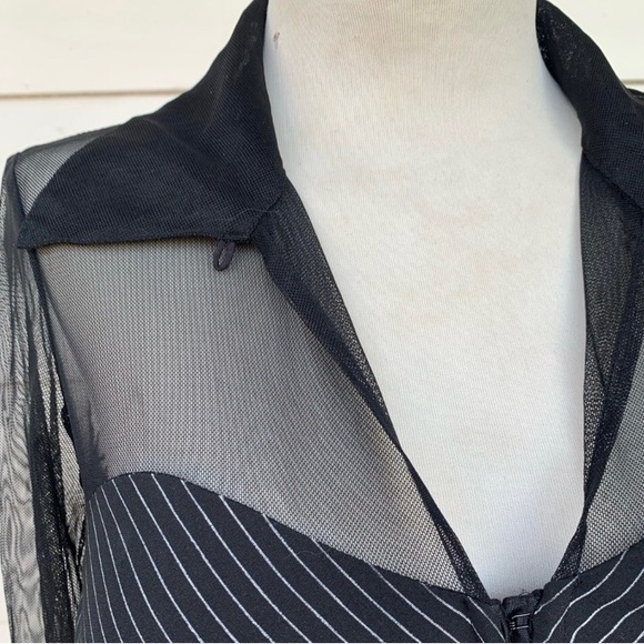 Sue Wong Pinstripe Corset Dress - Picture 4 of 9